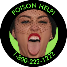 "Miley Yuk" poison warning sticker