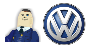 Inflatable passenger (l), VW logo (r)